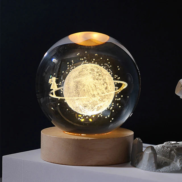 3D Moon Crystal Ball Night Light