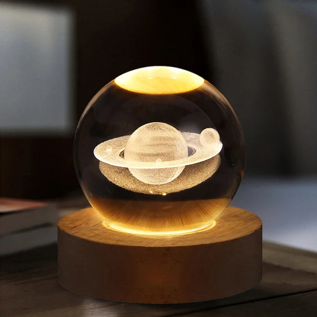 3D Moon Crystal Ball Night Light