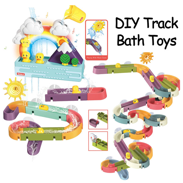 Baby DIY Assembling Track Slide Suction Cup Toys Bath