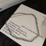Cross Square Plaques With Double Layered Necklace